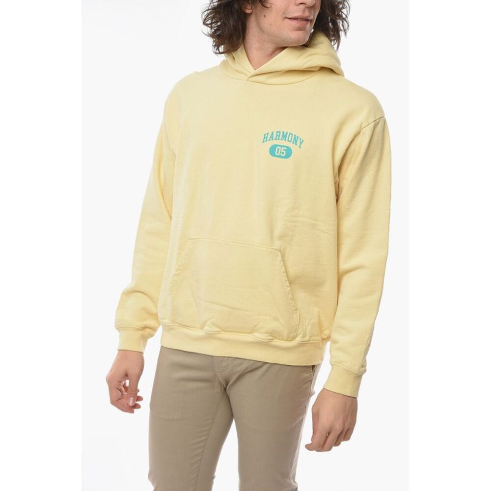 Brushed Cotton Hooded Sweatshirt with Printed Logo